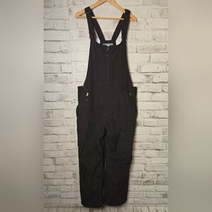 Men's Black Insulated Snow Bib Overalls